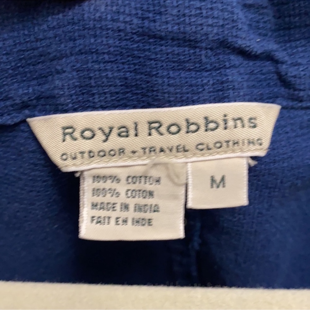 ROYAL ROBBINS 100% Cotton Maxi Dress Sleeveless Size Medium in Navy Blue - Picture 4 of 4
